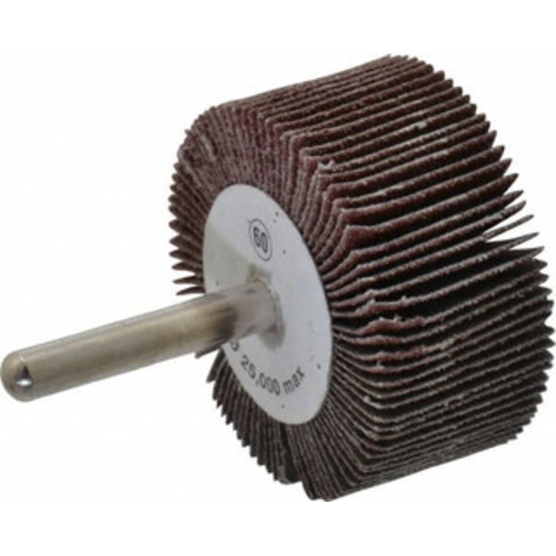 CGW Abrasives 2 Diam x 1 Face Width, Medium Aluminum Oxide Coated Mounted Flap Wheel 1/4 Shank Mount, 60 Grit, 25,000 Max RPM 39932 – 01823814