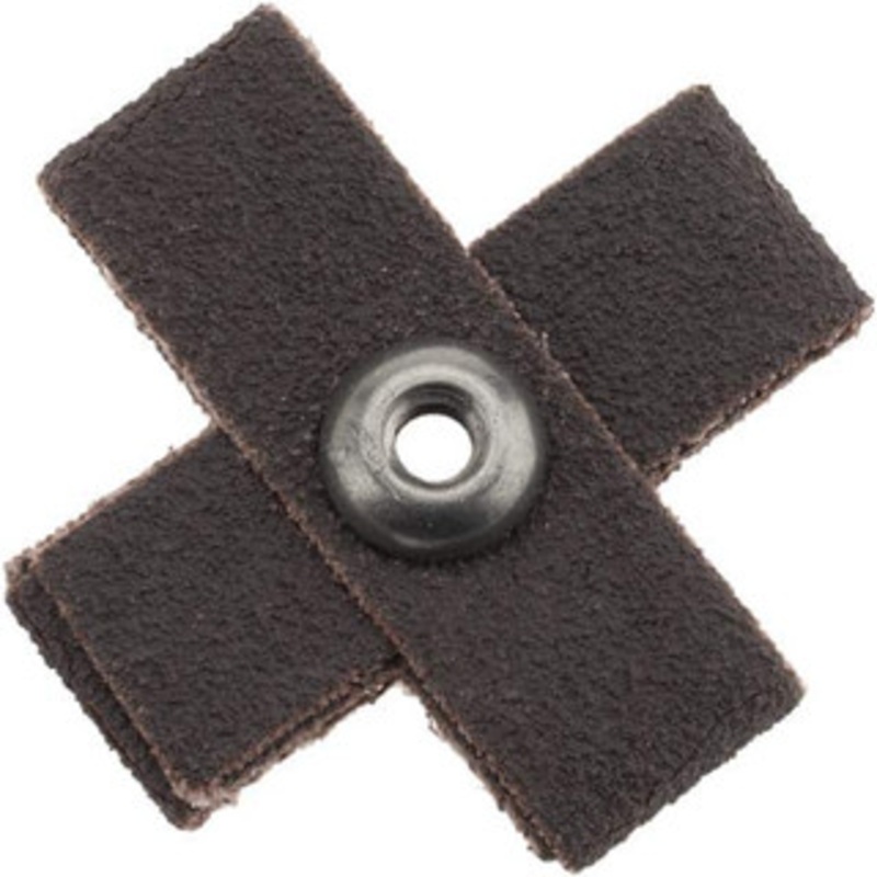 Merit Abrasives 100 Grit, Fine Grade, Aluminum Oxide Cross Pad 1-1/2 Long x 1-1/2 Wide x 1/2 Thick, 8 Ply, 24,000 Max RPM 08834182196 – 72389687