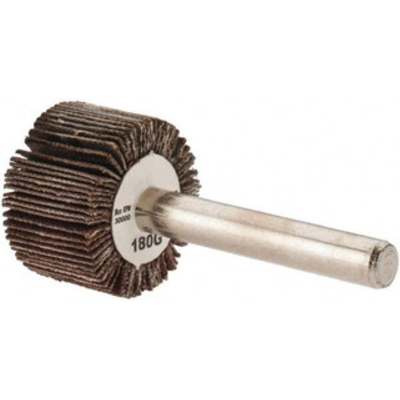 Tru-Maxx 1 Diam x 5/8 Face Width, Very Fine Aluminum Oxide Coated Mounted Flap Wheel 1/4 Shank Mount, 180 Grit, 30,000 Max RPM SZMM2180 – 87661591