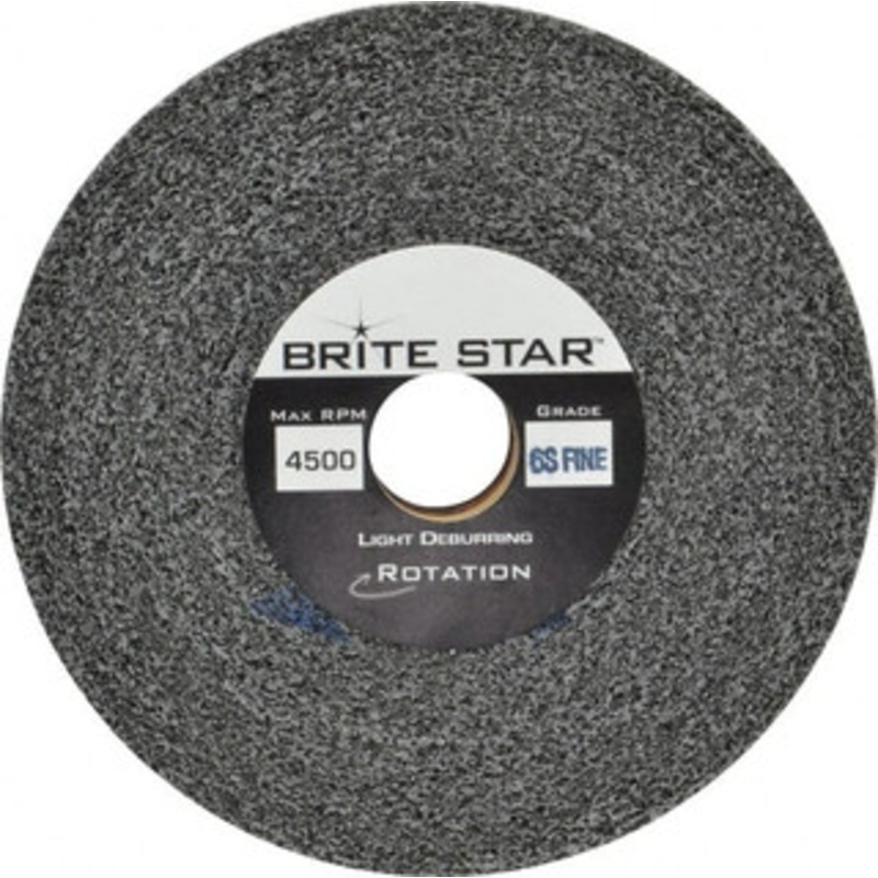 Brite Star 6 Diam, 1 Face Width, 1 Center Hole, Fine Grade, Silicon Carbide Deburring Wheel Convolute, Soft Density 6 Grade, 6,000 RPM 66261114577 – 81243438