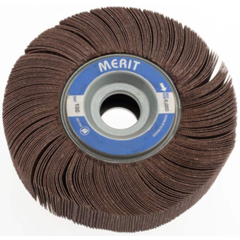 Merit Abrasives 6 x 1-1/2 180 Grit Aluminum Oxide Unmounted Flap Wheel Coated, Very Fine Grade, 1 Center Hole, 6,000 Max RPM 08834123027 – 08577983