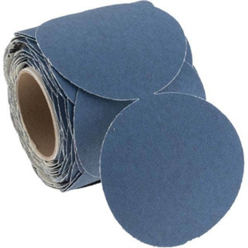 Norton 5 Diam, 80 Grit Zirconia Alumina Adhesive PSA Disc Coarse Grade, Blue, F Weighted Backing, Flexible 66261137309 – 90223835