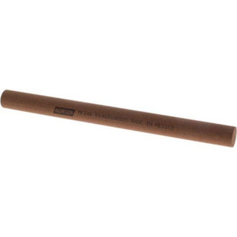 Norton 6 Long x 1/2 Diam x 1/2 Thick, Aluminum Oxide Sharpening Stone Round, Medium Grade 61463686520 – 00578500