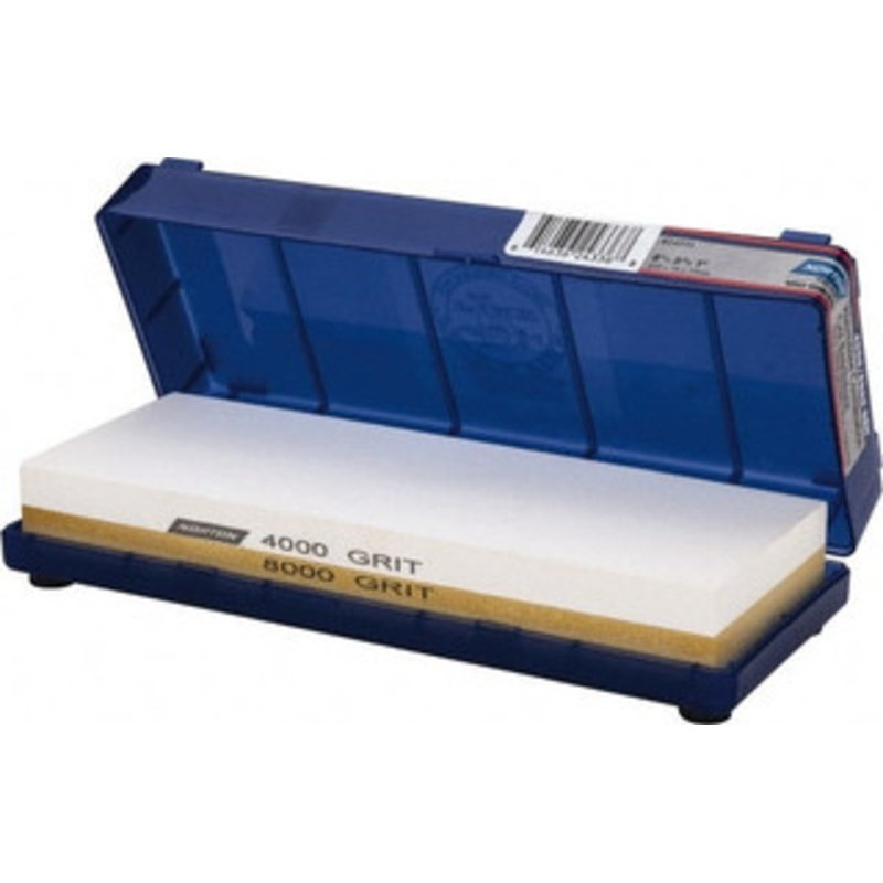 Norton 8 Long x 3 Wide x 1 Thick, Sharpening Stone Rectangle, 4000/8000 Grit, Ultra Fine Grade 61463624336 – 81721292
