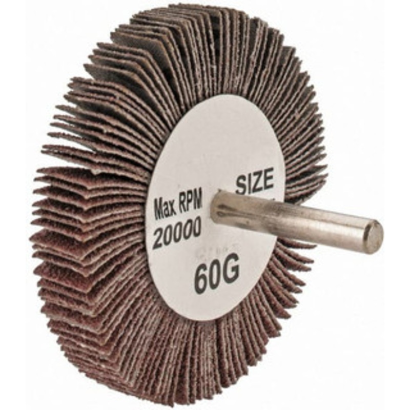 Tru-Maxx 3 Diam x 1/2 Face Width, Medium Aluminum Oxide Coated Mounted Flap Wheel 1/4 Shank Mount, 60 Grit, 20,000 Max RPM SZMFW1160 – 87661773