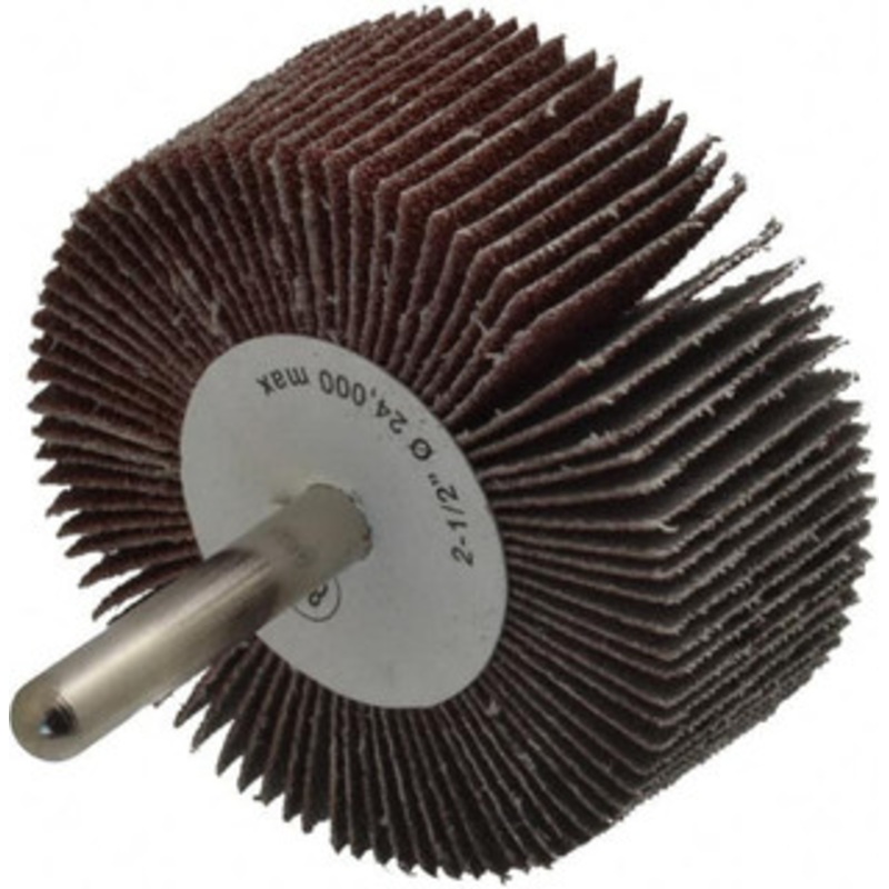 CGW Abrasives 2-1/2 Diam x 1 Face Width, Medium Aluminum Oxide Coated Mounted Flap Wheel 1/4 Shank Mount, 80 Grit, 23,000 Max RPM 39942 – 01823905