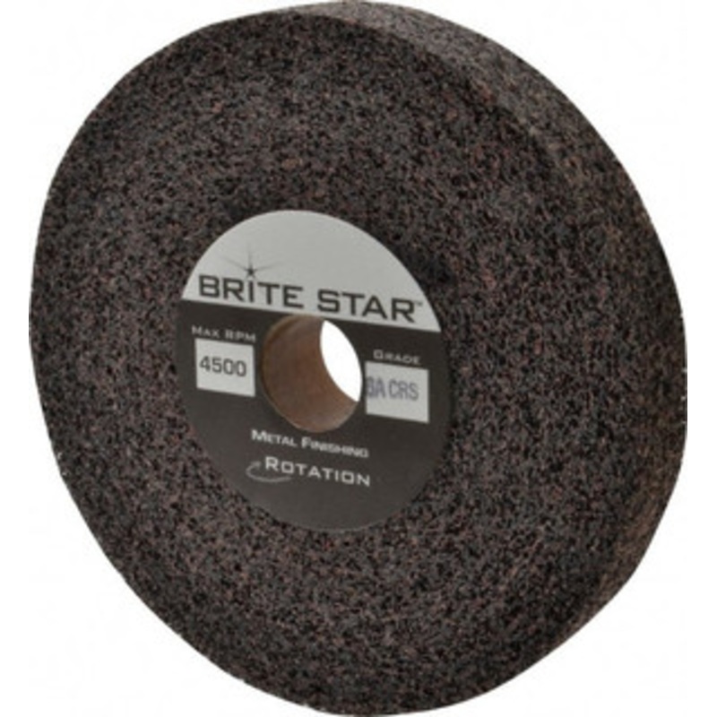 Brite Star 6 Diam, 1 Face Width, 1 Center Hole, Coarse Grade, Aluminum Oxide Deburring Wheel Convolute, Medium Density 6 Grade, 6,000 RPM 66261114548 – 81243867