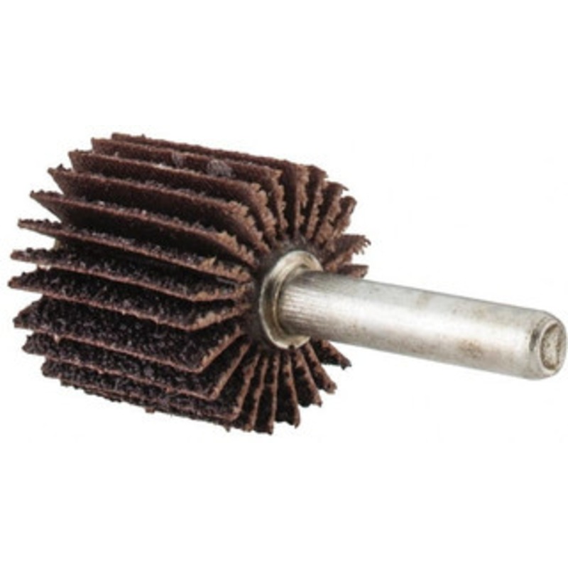 Merit Abrasives 1 Diam x 1 Face Width, Coarse Aluminum Oxide Coated Mounted Flap Wheel 1/4 Shank Mount, 40 Grit, Cloth Backing, 30,000 Max RPM 08834131259 – 72371636