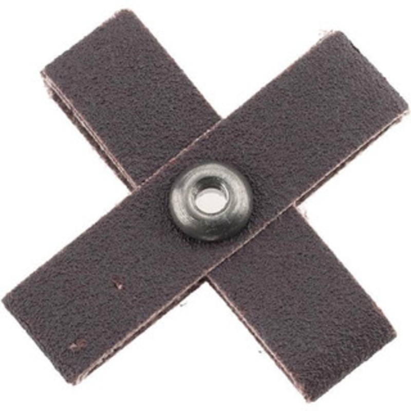 Merit Abrasives 120 Grit, Fine Grade, Aluminum Oxide Cross Pad 2 Long x 2 Wide x 1/2 Thick, 8 Ply, 24,000 Max RPM 08834182132 – 97273783