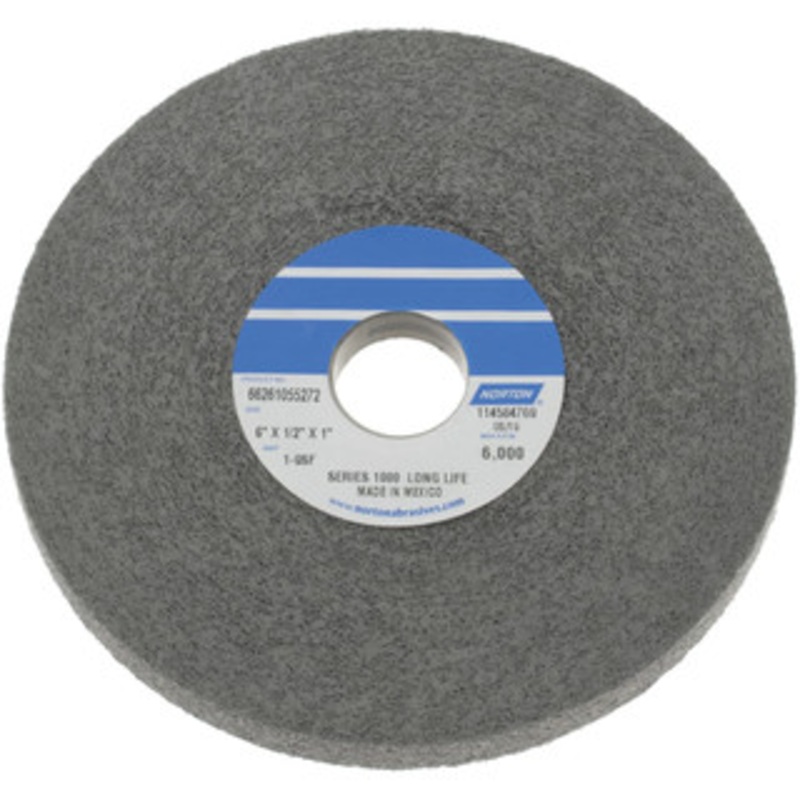 Norton 6 Diam, 1/2 Face Width, 1 Center Hole, Fine Grade, Silicon Carbide Deburring Wheel Convolute, Hard Density 9 Grade, 4,500 RPM 66261055272 – 05009089