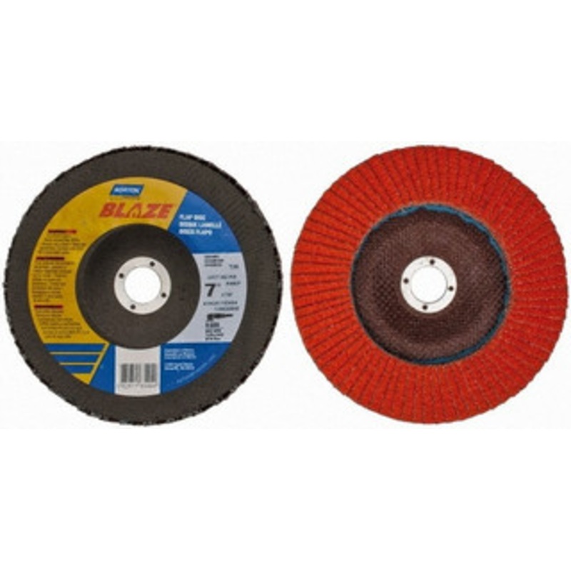 Norton 7 36 Grit 7/8 Center Hole Type 29 Ceramic Flap Disc Very Coarse Grade, Coated, Arbor Attachment, Fiberglass Backing, 8,500 RPM 66261183494 – 83833764
