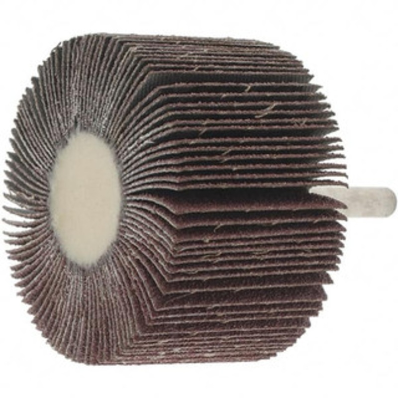 Value Collection 2-1/2 Diam x 1-1/2 Face Width, Medium Aluminum Oxide Coated Mounted Flap Wheel 1/4 Shank Mount, 60 Grit, 25,000 Max RPM BD3277 – 64706096