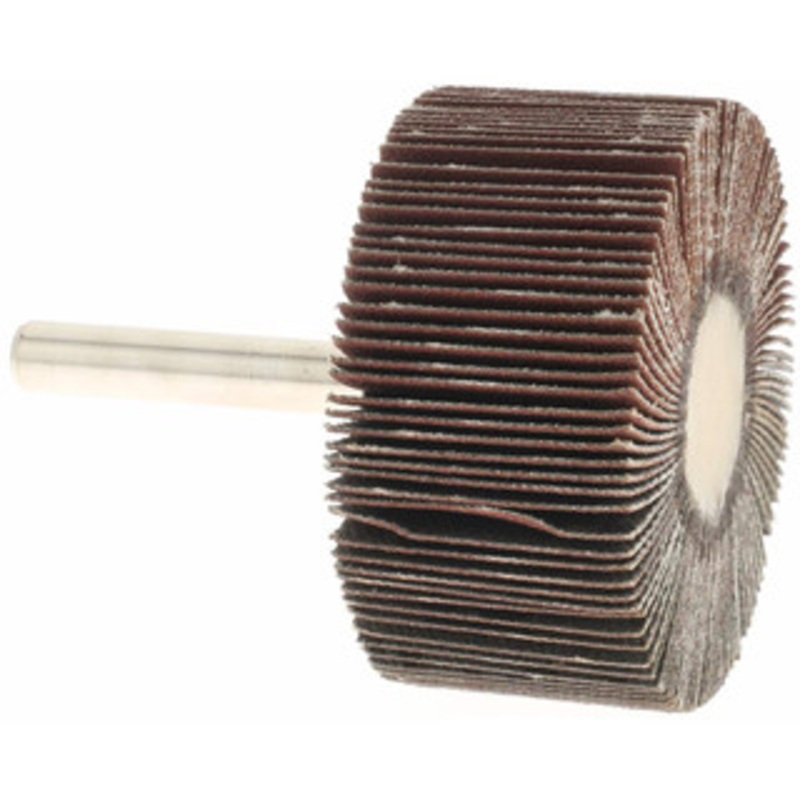 Value Collection 2 Diam x 1 Face Width, Very Fine Aluminum Oxide Coated Mounted Flap Wheel 1/4 Shank Mount, 180 Grit, 25,000 Max RPM BD3269 – 64706187
