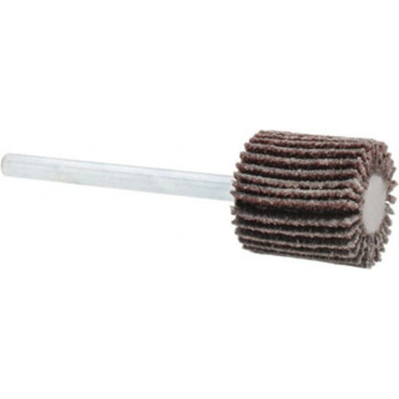 Value Collection 5/8 Diam x 5/8 Face Width, Medium Aluminum Oxide Coated Mounted Flap Wheel 1/8 Shank Mount, 60 Grit, X Weighted Cloth Backing, 40,000 Max RPM 112024 – 05096110