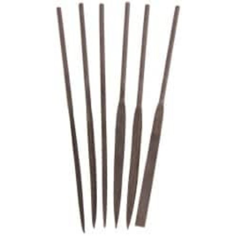 Value Collection 6 Piece Swiss Pattern File Set 4 Long, 2 Coarseness, Set Includes Equalling, Flat, Half Round, Round, Square, Three Square 382-0642 – 00302398