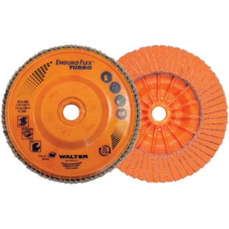 Walter Surface Technologies 5 36 & 60 Grit 7/8 Center Hole Type 27 Ceramic Flap Disc Multi Grade, Coated, Arbor Attachment, Plastic Backing, 12,200 RPM 06A512 – 42442129