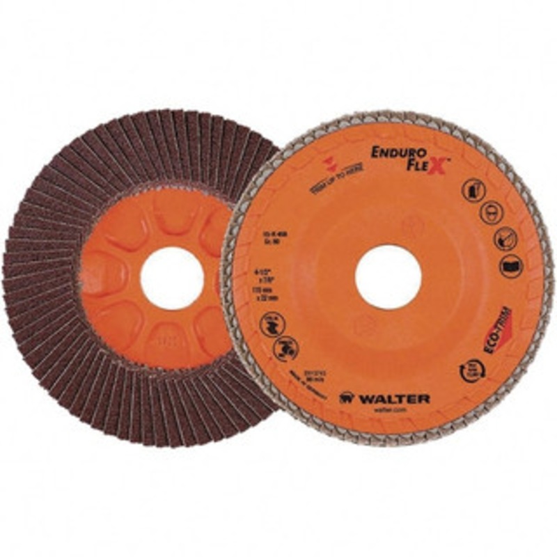 Walter Surface Technologies 4-1/2 80 Grit 7/8 Center Hole Zirconia Alumina Flap Disc Medium Grade, Coated, Arbor Attachment, Plastic Backing, 13,300 RPM 15R458 – 94356987