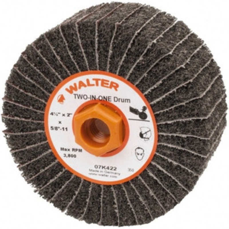 Walter Surface Technologies 4-1/2 x 2 150 Grit Aluminum Oxide Unmounted Flap Wheel Nonwoven & Coated, Fine Grade, 5/8-11 Threaded Hole, 3,800 Max RPM 07K422 – 76493279