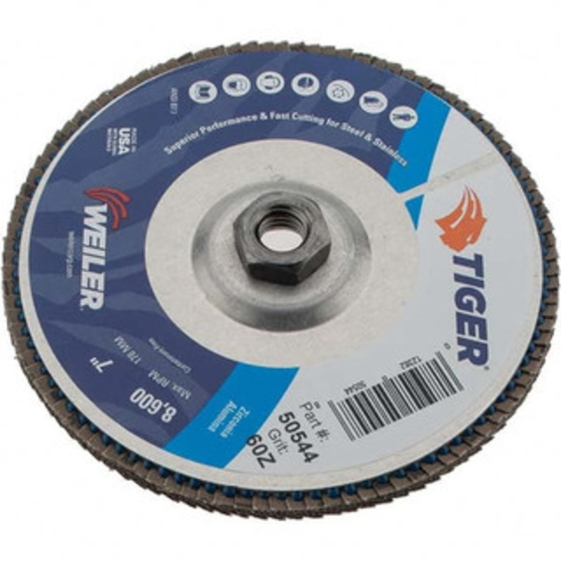 Weiler Abrasives Flap Disc Medium Grade, Arbor Attachment, Aluminum Backing 50544 – 85297869