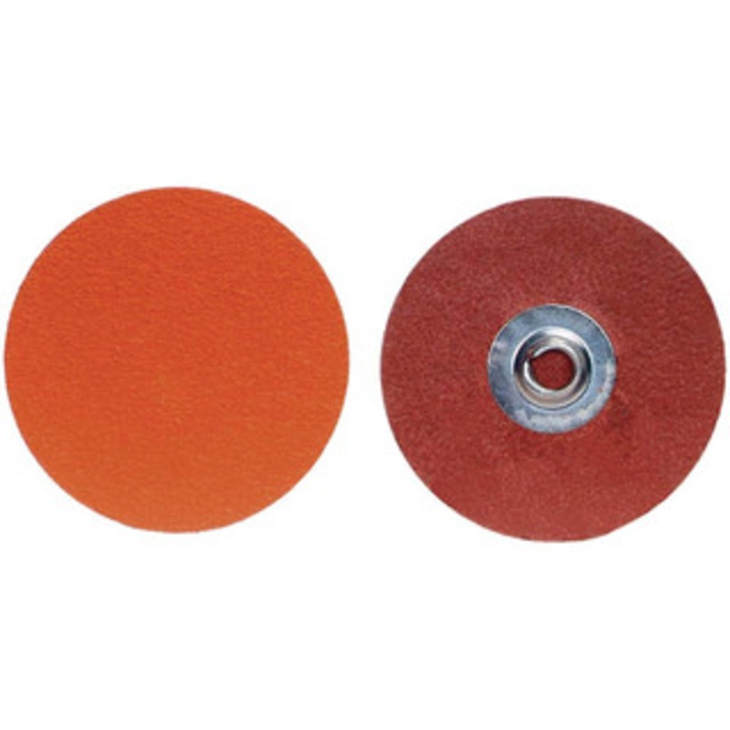 Norton 3 60 Grit Ceramic Alumina Quick Change Disc Type S Attachment, Medium Grade, Orange, Coated, Polyester Backing, Speed-Lok TS Compatible 63642595463 – 30644223