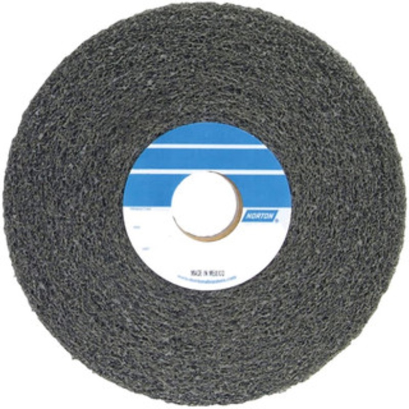 Norton 8 Diam, 1 Face Width, 3 Center Hole, Medium Grade, Silicon Carbide Deburring Wheel Convolute, Medium Density 4 Grade, 2,500 RPM 66261058518 – 70493655