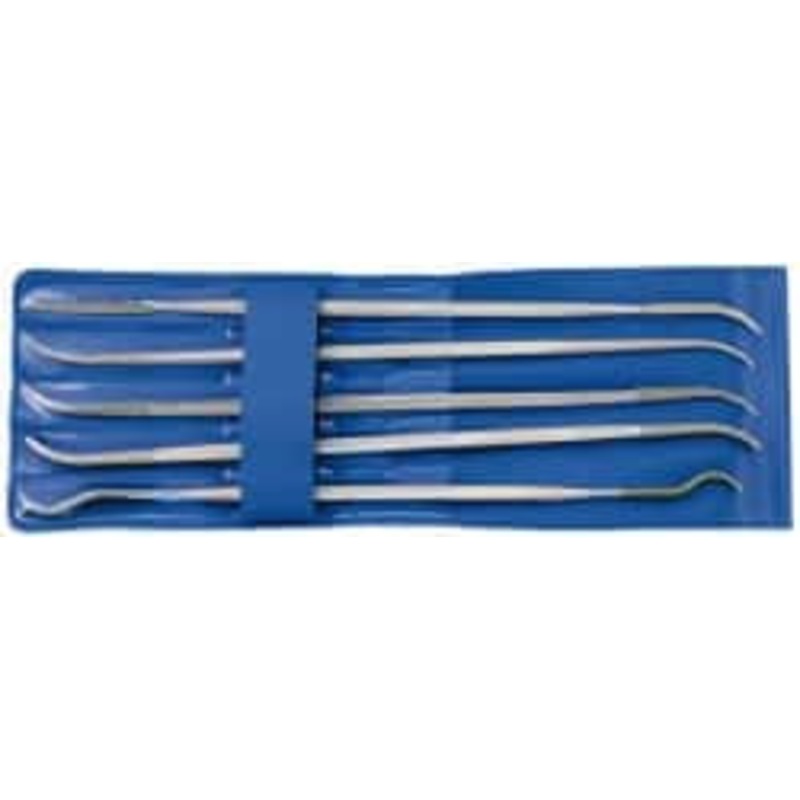 PFERD 5 Piece Diamond Pattern File Set 6 Long, Medium Coarseness, Set Includes Crossing Oval, Square, Three Square, Round, Hand Flat 04080 – 59482562