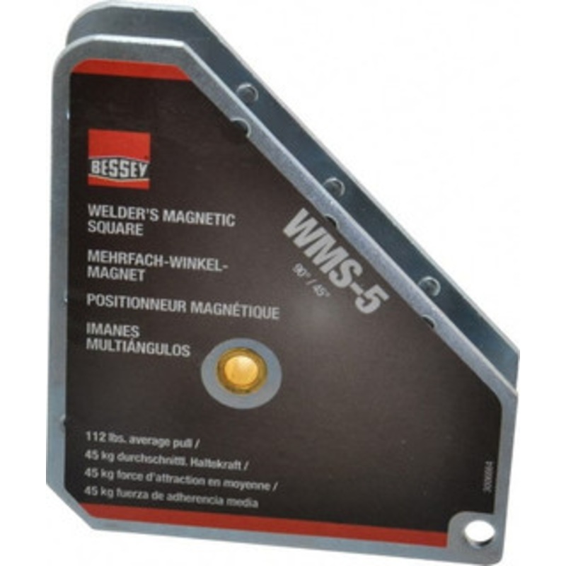 Bessey 3-3/4 Wide x 3/4 Deep x 4-3/8 High Magnetic Welding & Fabrication Square 112 Lb Average Pull Force WMS-5 – 54066394