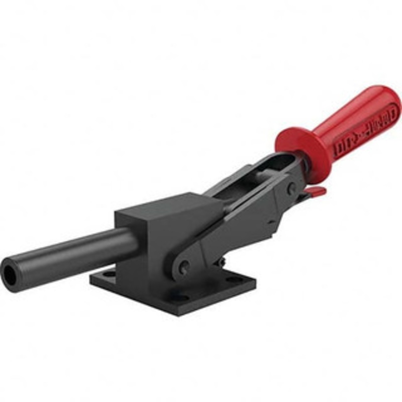 Destaco 4,599.59 Lb Load Capacity, Flanged Base, Carbon Steel, Standard Straight Line Action Clamp 4 Mounting Holes, 0.41 Mounting Hole Diam, 3/4 Plunger Diam, Straight Handle 5133-R – 42239996