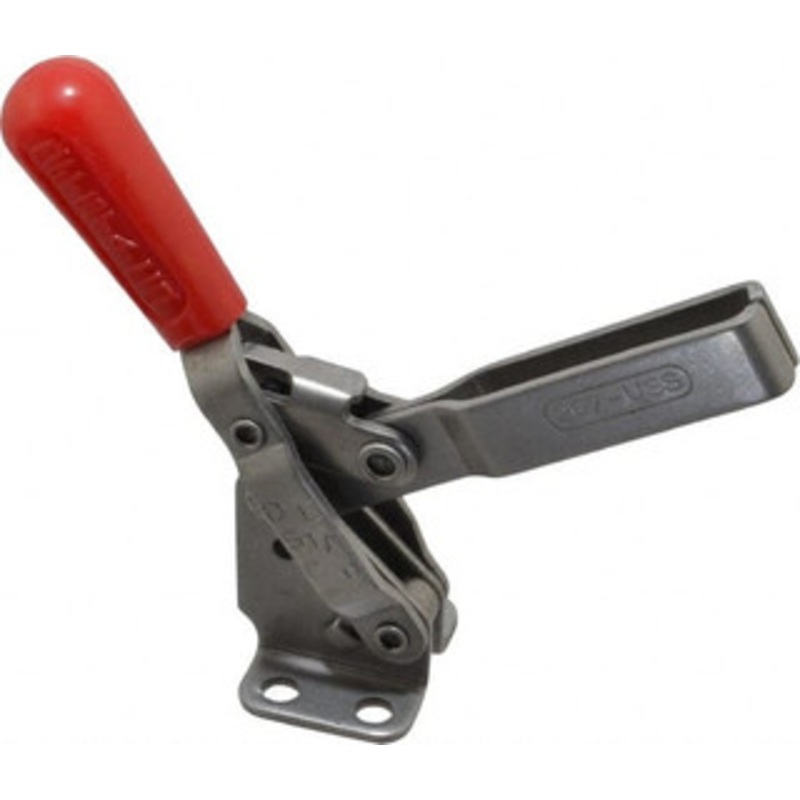 Destaco 450 Lb Holding Capacity, Vertical Handle, Manual Hold Down Toggle Clamp 57 Handle Movement, 99 Bar Opening, U-Bar, Flanged Base, Electro-Plated Zinc, Stainless Steel 207-35 – 76988518