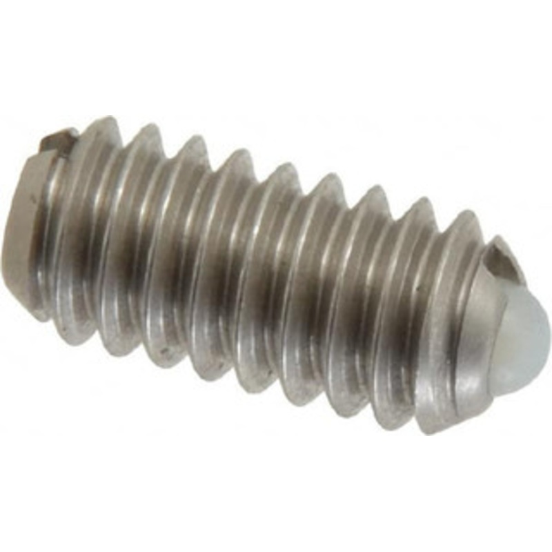 Gibraltar 1/4-20, 0.125 Ball Diam, 0.531 Body Length, 0.035 Max Ball Reach, Threaded Ball Plunger Stainless Steel Body, Nylon Ball, 3 Lb Initial End Force, 7 Lb Final End Force SSWN10-4B-G – 06694541