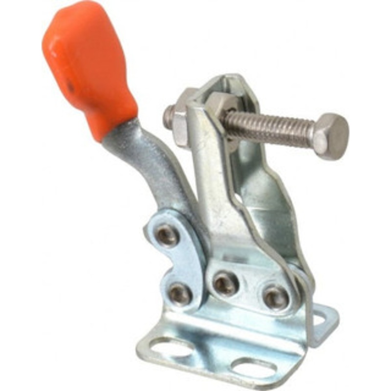 Knu-Vise 100 Lb Holding Capacity, Horizontal Handle, Manual Hold Down Toggle Clamp 85 Handle Movement, 95 Bar Opening, U-Bar, Flanged Base, Carbon Steel H-101 – 86319886