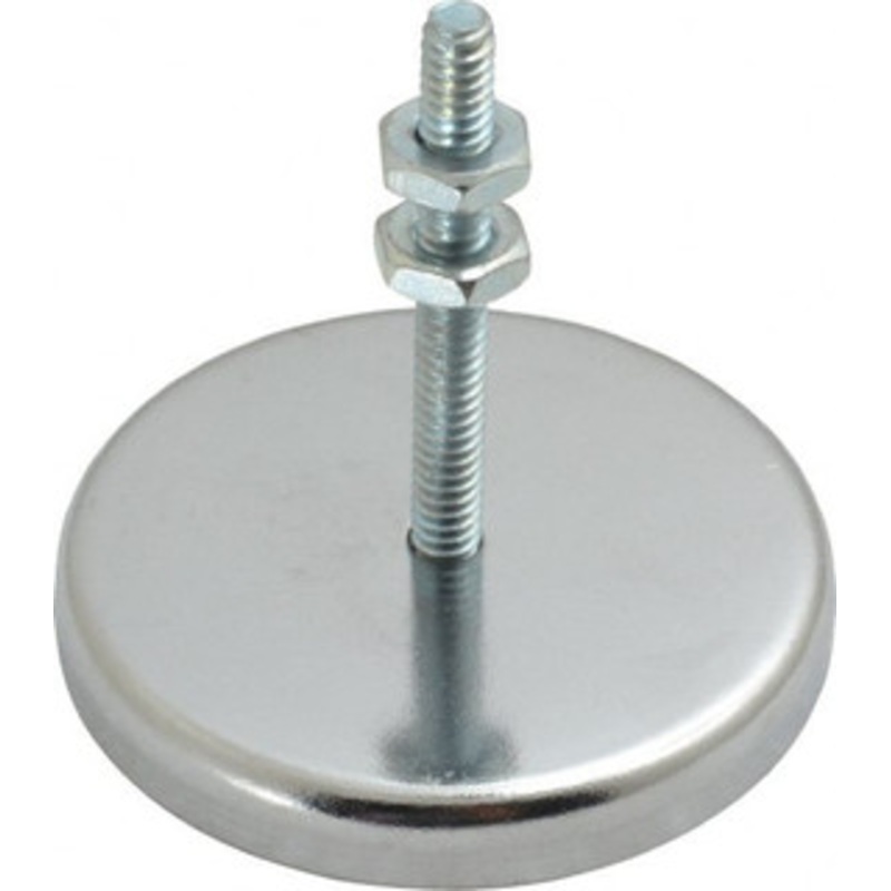 Mag-Mate 19 Lb Max Pull Force, 5/16 Overall Height, 2-1/32 Diam, Ceramic Cup Magnet Bolt & Nut Style, Chrome Plated MX2000B – 81745390