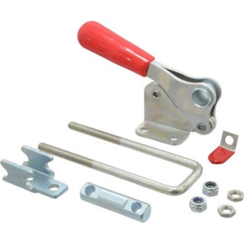 Destaco 2,000 Lb Capacity, Vertical, U Hook, Flanged Base, Carbon Steel Pull Action Latch Clamp 2.46 Drawing Movement, 5.77 OAL, Threaded U Hook, Straight Handle 344 – 06966790