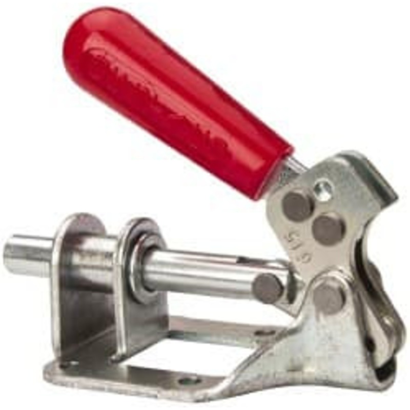 Destaco 300 Lb Load Capacity, Flanged Base, Carbon Steel, Standard Straight Line Action Clamp 4 Mounting Holes, 0.22 Mounting Hole Diam, 0.44 Plunger Diam, Straight Handle 615 – 64825573