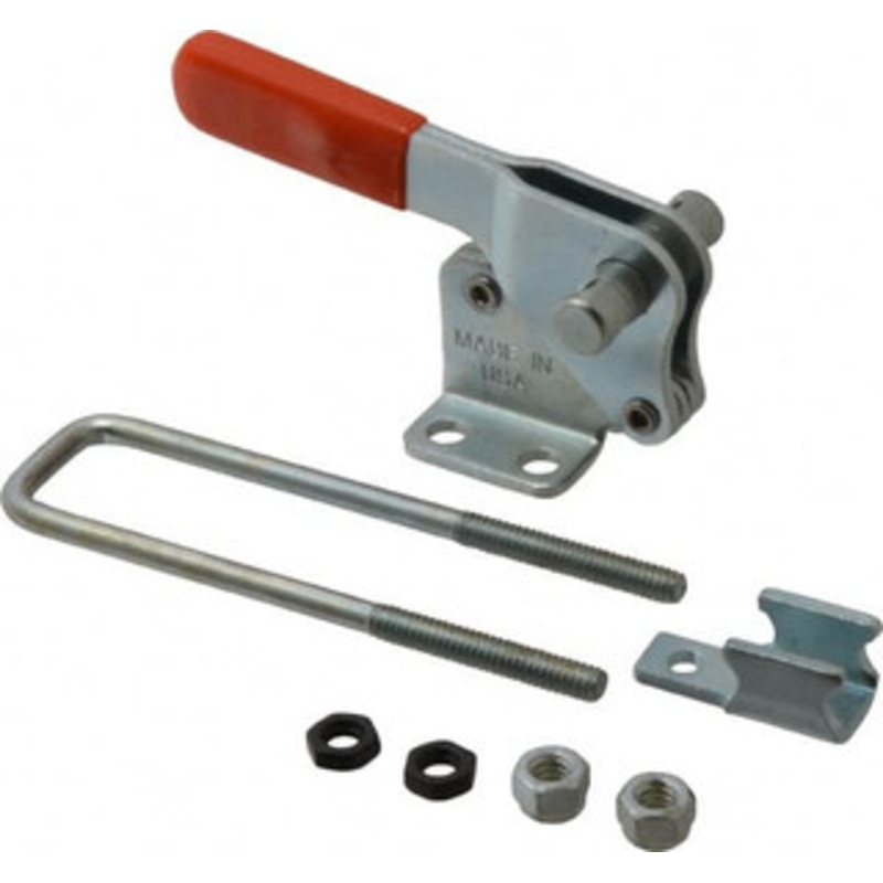 Knu-Vise 1,000 Lb Capacity, Vertical, U Hook, Flanged Base, Carbon Steel Pull Action Latch Clamp 2 Drawing Movement, 4 OAL, Straight Handle PCU-1010 – 86319951