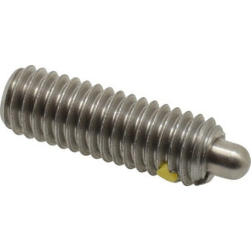Vlier 3/8-16, 1-1/8 Thread Length, 3/16 Plunger Projection, Stainless Steel Threaded Spring Plunger 0.186 – 3/16 Max Plunger Diam, 1-1/8 Plunger Length, 2.8 Lb Init End Force, 7.2 Lb Final End Force SSS59N – 62117403