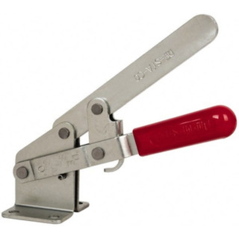 Destaco 1,200 Lb Holding Capacity, Vertical Handle, Manual Hold Down Toggle Clamp 72 Handle Movement, 140 Bar Opening, Solid Bar, Flanged Base, Carbon Steel 267-S – 75276162