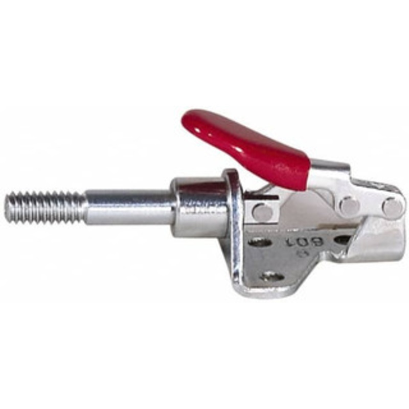 Destaco 16,000 Lb Load Capacity, Flanged Base, Carbon Steel, Standard Straight Line Action Clamp 4 Mounting Holes, 0.41 Mounting Hole Diam, 0.99 Plunger Diam, Straight Handle 650-M – 01208941