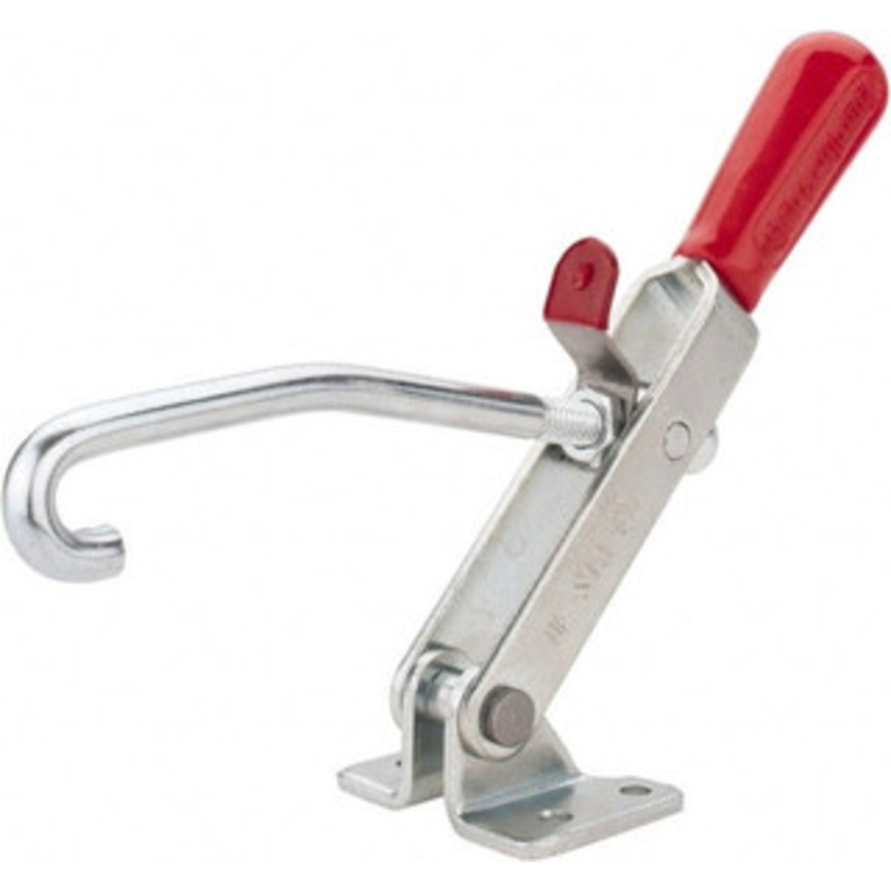 Destaco 375 Lb Capacity, Horizontal, J Hook, Flanged Base, Carbon Steel Pull Action Latch Clamp 4 Drawing Movement, 8.82 OAL, Straight Handle 351 – 06966956