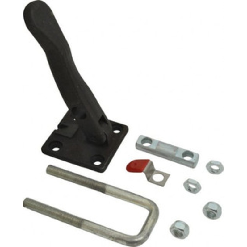 Destaco 7,500 Lb Capacity, Horizontal, U Hook, Flanged Base, Carbon Steel Pull Action Latch Clamp 2.19 Drawing Movement, 10.12 OAL, Threaded U Hook, Straight Handle 385-L – 99555401