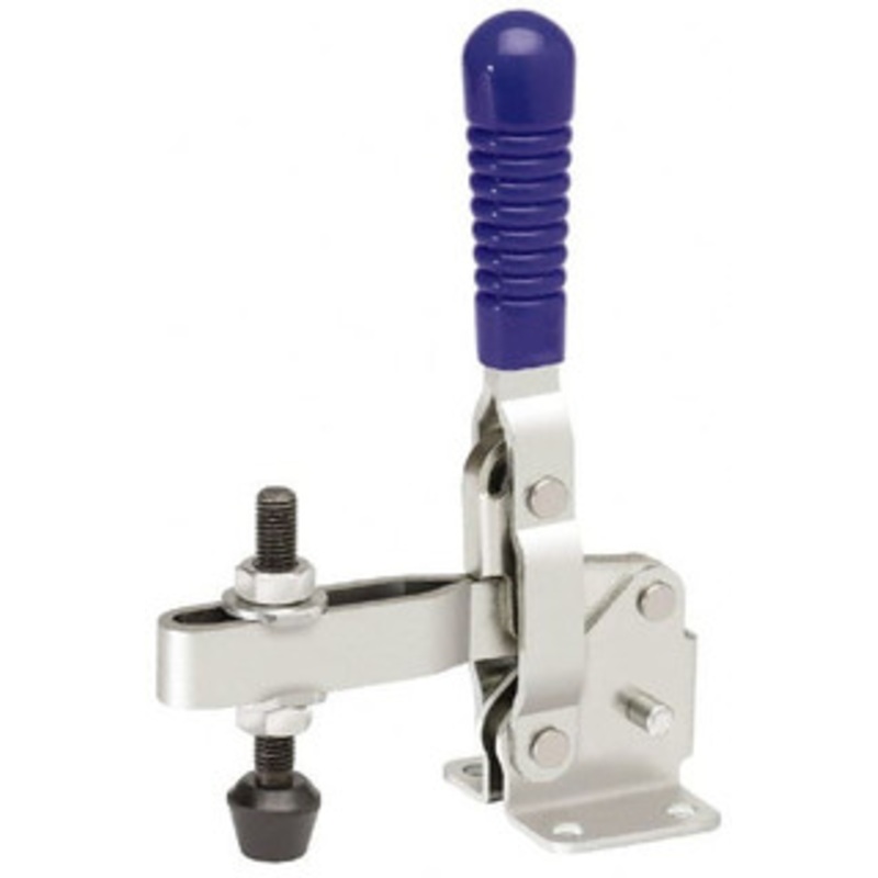 Gibraltar 750 Lb Holding Capacity, Vertical Handle, Manual Hold Down Toggle Clamp 58 Handle Movement, 106 Bar Opening, U-Bar, Flanged Base, Stainless Steel GIB-U-210-SS – 77864544