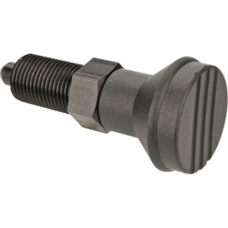 Gibraltar M16x1.5, 23mm Thread Length, 8mm Plunger Diam, Knob Handle Indexing Plunger Plunger Style A, 26mm Body Length, 74mm OAL, Steel IPG-116-G – 88074687