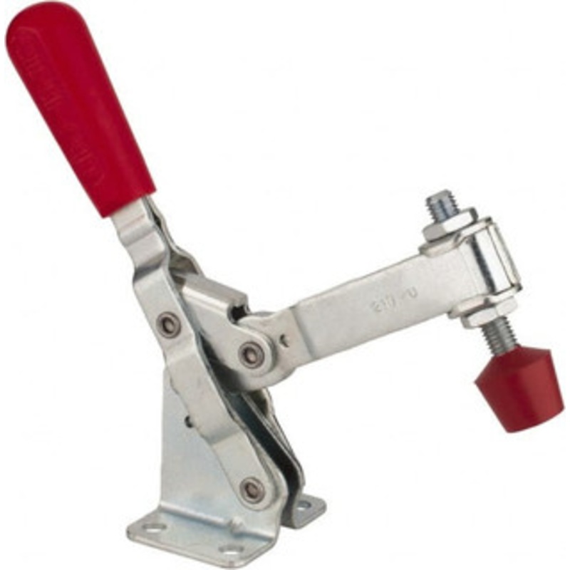 Destaco 600 Lb Holding Capacity, Vertical Handle, Manual Hold Down Toggle Clamp 58 Handle Movement, 103 Bar Opening, U-Bar, Flanged Base, Carbon Steel 210-U – 44003242