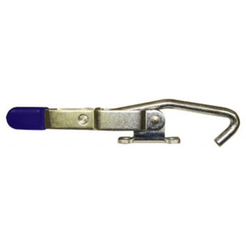 Gibraltar 375 Lb Capacity, Horizontal, J Hook, Right Flanged Base, Stainless Steel Pull Action Latch Clamp 4 Drawing Movement, 8.82 OAL, Thumb Handle GIB-LU-351-BSS – 77863785