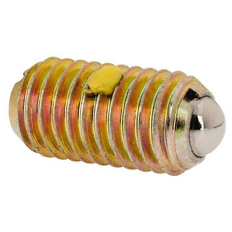 Gibraltar M10x1.5, 6mm Ball Diam, 19mm Body Length, 2mm Max Ball Reach, Threaded Ball Plunger Steel Body, Steel Ball, 13.49 Lb Initial End Force, 20.23 Lb Final End Force, Locking Element MSW10-6BHYZ-PTG – 06693303