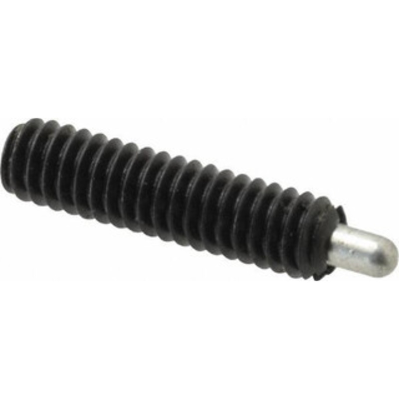 Jergens 1/4-20, 1 Thread Length, 3/16 Plunger Projection, Steel Threaded Spring Plunger 0.119 Max Plunger Diam, 1 Plunger Length, 1 Lb Init End Force, 4 Lb Final End Force, 1/8 Hex 27224 – 82411075