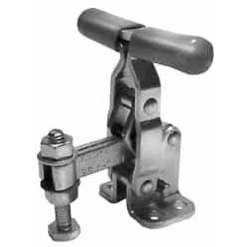 Knu-Vise 200 Lb Holding Capacity, Vertical Handle, Manual Hold Down Toggle Clamp 64 Handle Movement, 110 Bar Opening, U-Bar, Flanged Base, Carbon Steel TST-220 – 71826960