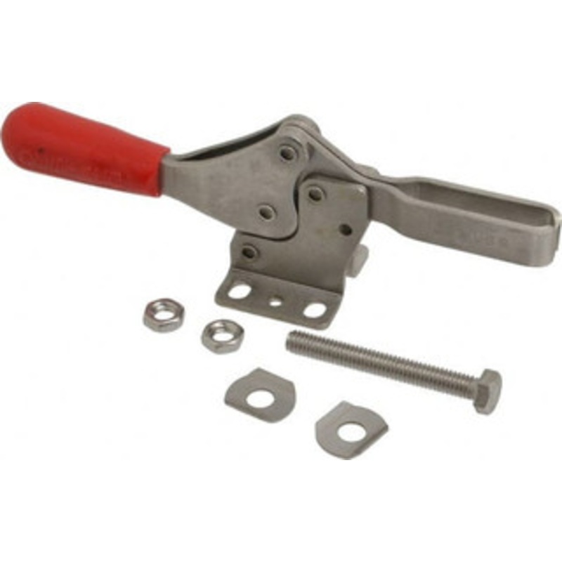 Destaco 600 Lb Holding Capacity, Horizontal Handle, Manual Hold Down Toggle Clamp 56 Handle Movement, 91 Bar Opening, U-Bar, Flanged Base, Electro-Plated Zinc, Stainless Steel 227-USS – 99126591