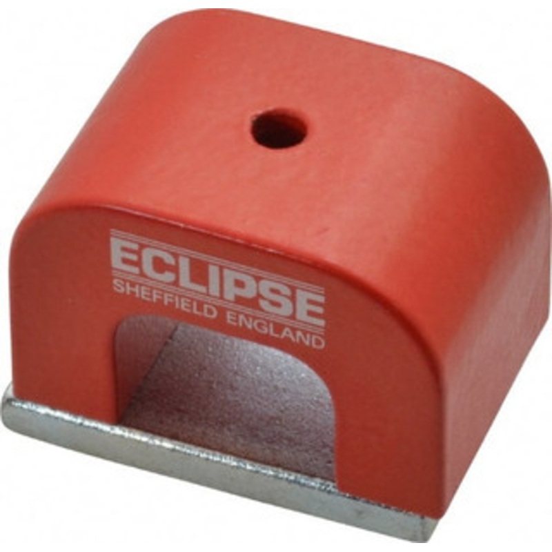 Eclipse Magnetics 1 Hole, 0.1969 Hole Diam, 1-3/16 Overall Width, 1-49/64 Deep, 1-3/16 High, 26 Lb Average Pull Force, Alnico Power Magnets 11mm Pole Width, 550C Max Operating Temp, Grade 5 Alnico 813 – 06570063