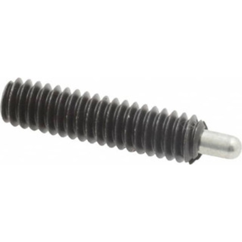 Jergens 1/4-20, 1 Thread Length, 3/16 Plunger Projection, Steel Threaded Spring Plunger 0.119 Max Plunger Diam, 1 Plunger Length, 1 Lb Init End Force, 4 Lb Final End Force, 1/8 Hex 27324 – 82410077